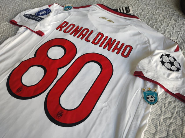Adidas Milan Retro 2009-10 Away Jersey - Ronaldinho 80 UCL - Authentic Football Shirt