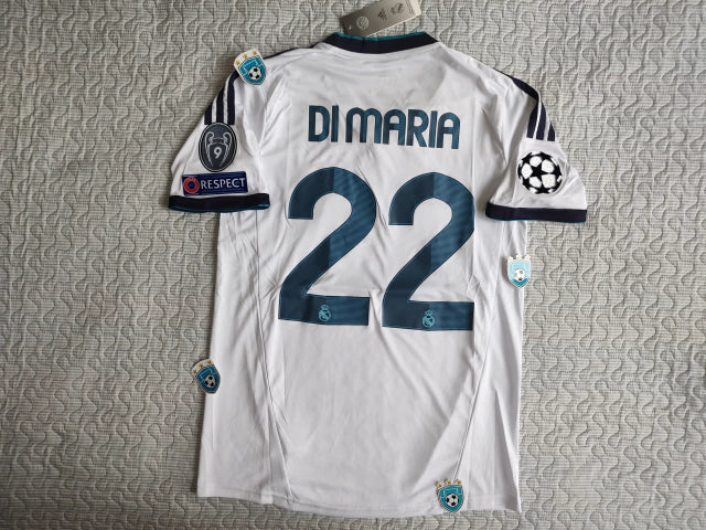 Adidas Real Madrid Retro 2012-13 Home Jersey with Di María 22 UCL - Authentic Vintage Style