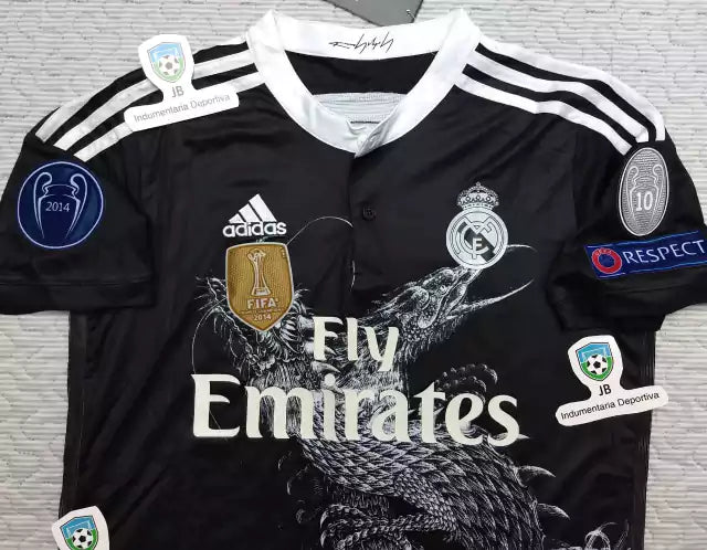 Adidas Real Madrid Retro 2014-15 Black Dragon Ronaldo 7 Away Jersey - Champions League Edition