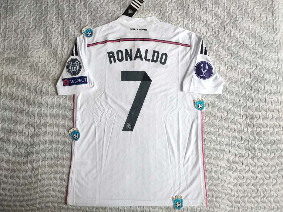 Adidas Real Madrid Retro 2014-15 Home Jersey with Ronaldo 7 - Authentic Tribute to UEFA Super Cup 2014 Final