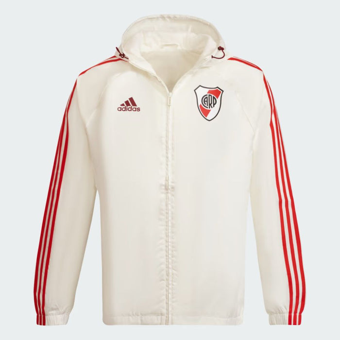 Adidas River Plate Men's Windbreaker Jacket - Stylish, Eco-Friendly Design for Football Fans - Campera Rompevientos River Plate Hombre