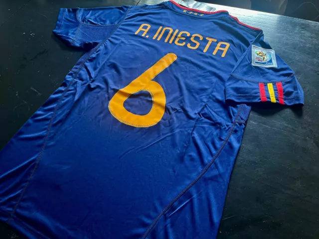 Adidas Spain Retro Substitution Jersey 2010 World Cup with Iniesta 6 - Limited Edition