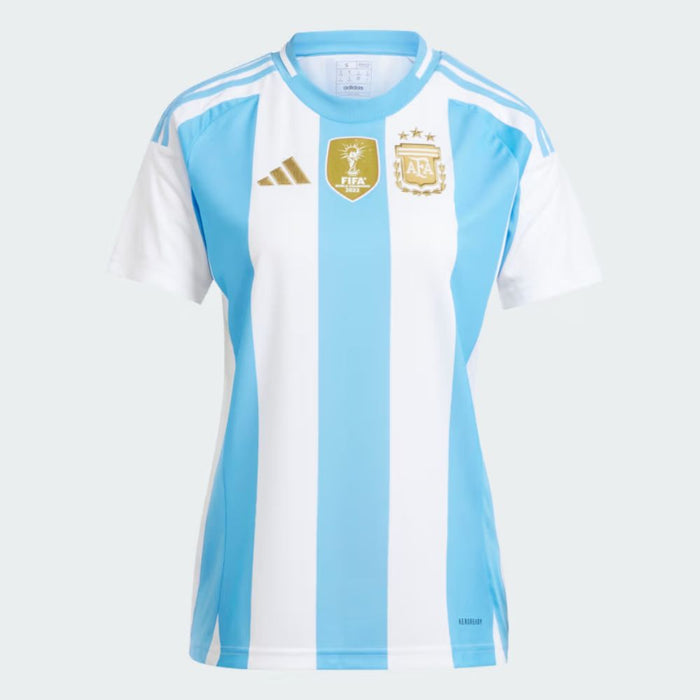 Adidas Women's Argentina 24 Home Jersey - World Champion, 3 Stars - Official Merchandise Camiseta Titular Mujer 3 Estrellas Campeón del Mundo