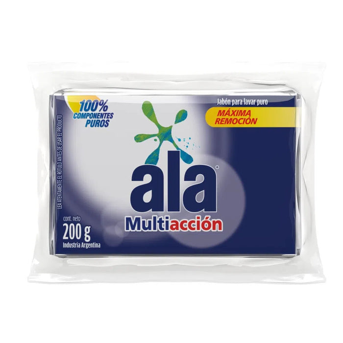 Ala Pure Sabonete em Barra para Limpeza de Lavanderia Multi-Ação Jabón en Pan, 200 g / 7,05 oz (embalagem com 2) 