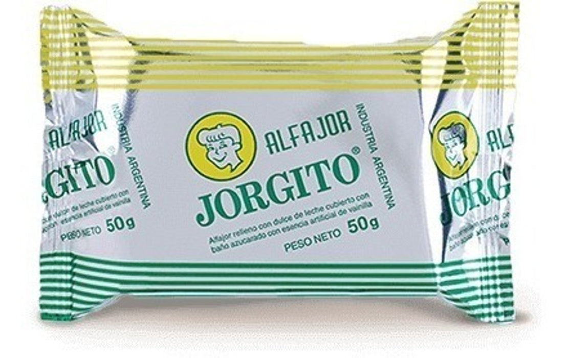 Alfajor Jorgito Blanco Dulce de Leche w/ Sugar Coating, 50 g / 1.76 oz (pack of 6)