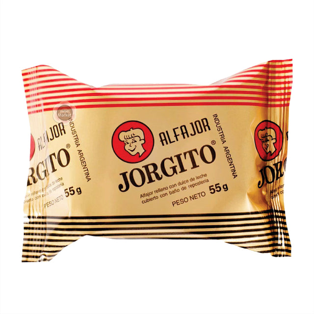 Alfajor Jorgito Negro Dulce de Leche w/ Chocolate Coating, 55 g / 1.94 oz (pack of 12)