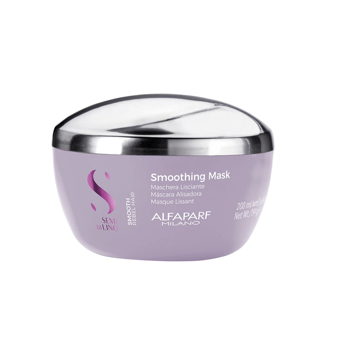 Alfaparf Semi di Lino Smoothing Mask - Luxurious Intensive Hair Treatment for Frizz Control and Hydration, 250 ml / 8.45 oz