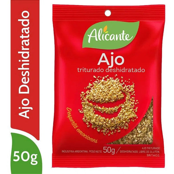 Alicante Ajo Triturado Deshidratado Dried Minced Garlic, 50 g / 1.76 oz pouch (pack of 3)