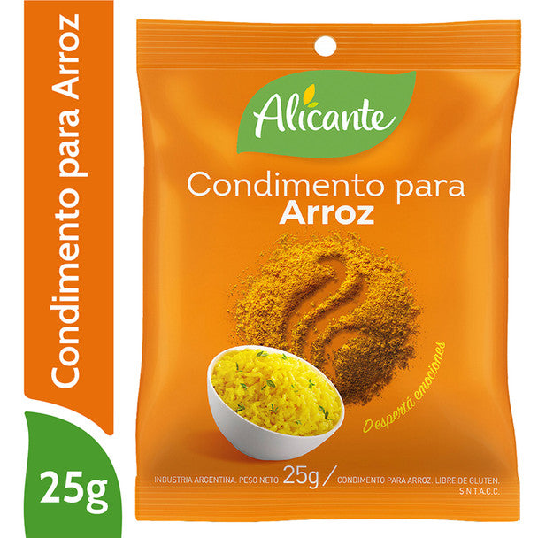Alicante Condimento Para Arroz Pó Pronto Para Uso Ideal para Temperar Arroz, 25 g / 0,88 oz (embalagem com 3) 