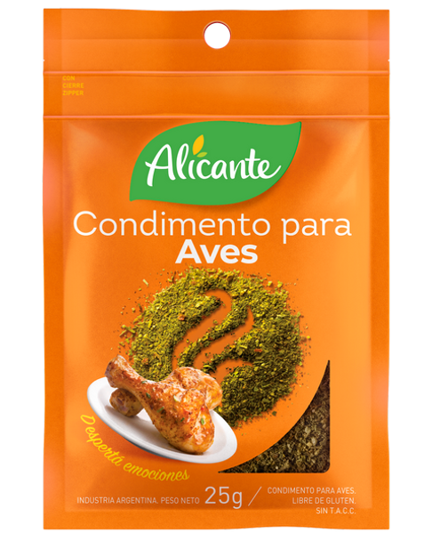 Alicante Condimento Para Aves Mixed Spices Ideal for Chicken, 25 g / 0.88 oz pouch (pack of 3)