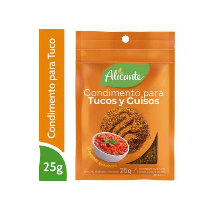 Alicante Condimento Para Tucos & Guisos Mixed Spices Ideal for Tomato Sauce & Classic "Tuco", 25 g / 0.88 oz zipper pouch (pack of 3)