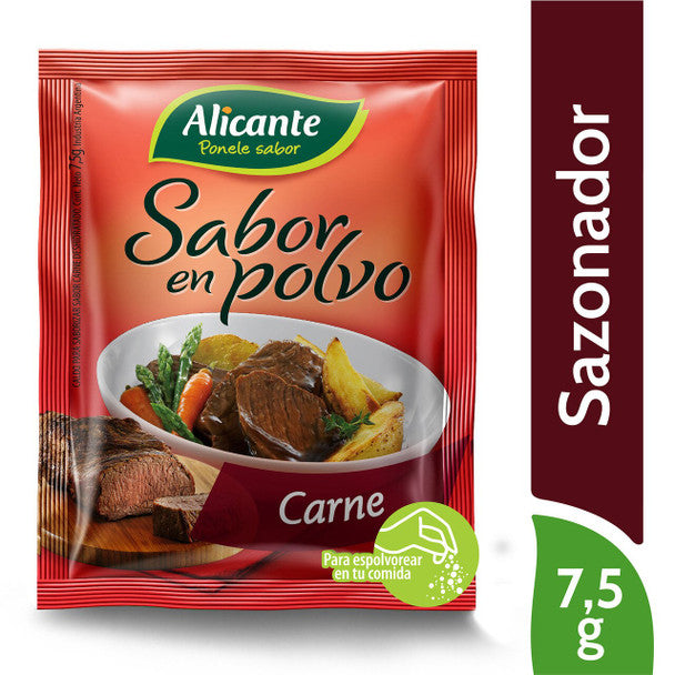 Alicante Sabor En Polvo Carne Meat Flavored Powder Ready To Use Seasoning Broth, 7.5 g / 0.26 oz ea