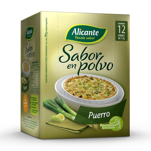 Alicante Sabor En Polvo Puerro Leek Flavored Powder Ready To Use Seasoning Broth, 7.5 g / 0.26 oz ea