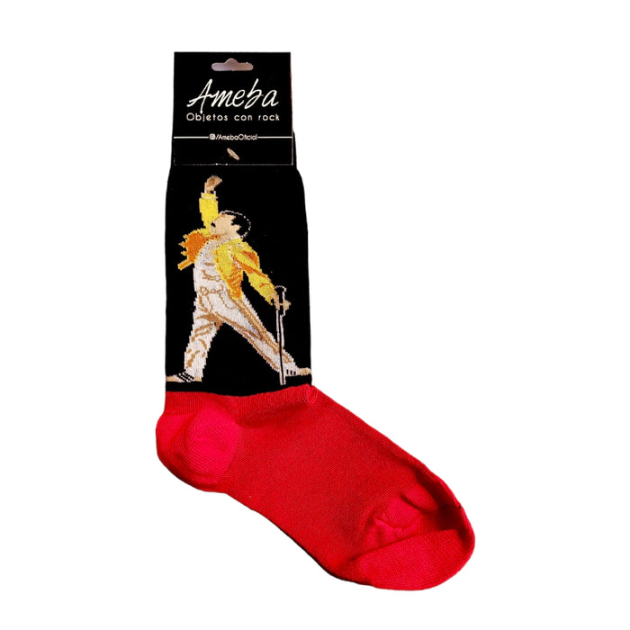 Ameba | Iconic World Singer Freddie Mercury Queen Socks | 35 cm x 10 cm