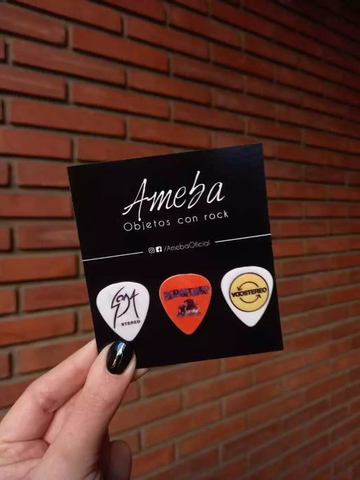 Ameba | Inspired by Soda Stereo Guitar Pick Set - 3 Picks for Guitarists