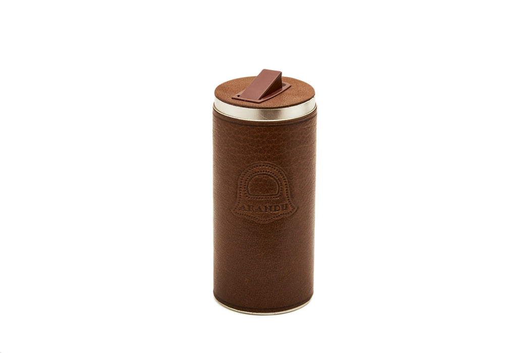 Arandu Round Leather Yerba Mate Holder - Forged Design - Premium Organic