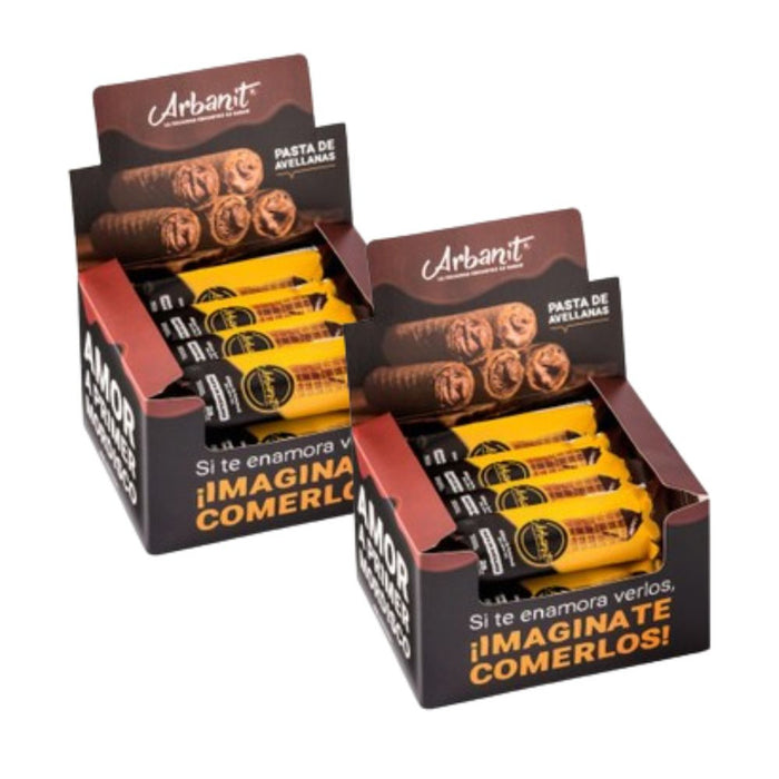 Arbanit 2-Box Combo Cubanitos Hazelnut-Filled Delights Cubanitos Rellenos de Avellanas, 312 g / 11 oz (pack of 2 boxes, 12 units per box)