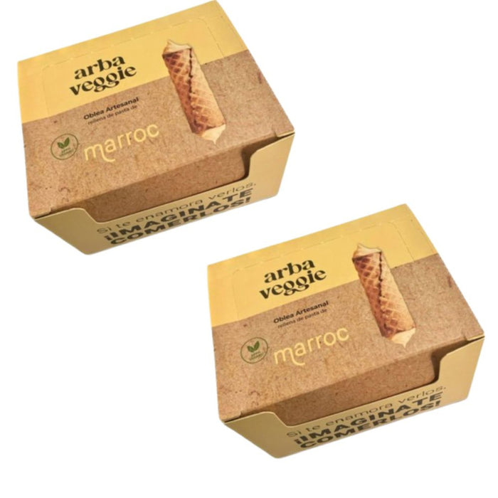 Arbanit Vegan Marroc 2-Box Combo Cubanitos with Chocolate and Peanut Paste Filling Cubanitos Veganos Rellenos de Pasta de Marroc, 312 g / 11 oz (pack of 2 boxes, 12 units per box)