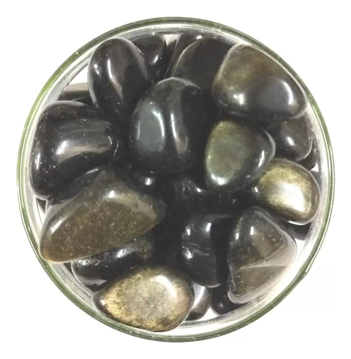 Arcana Caeli | Golden Obsidian Rolled Stone - Premium Crystal for Balance | Price for one unit
