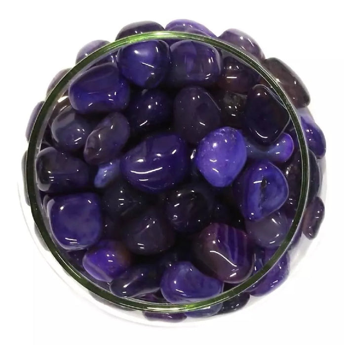 Arcana Caeli | Premium Rolled Violet Agate Stone - Natural Healing Crystal | Price for 100g
