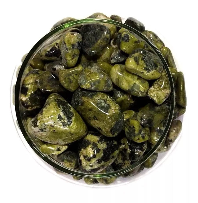 Arcana Caeli | Serpentine Rolled Stone - Premium Natural Crystal for Serenity | Price for 100g