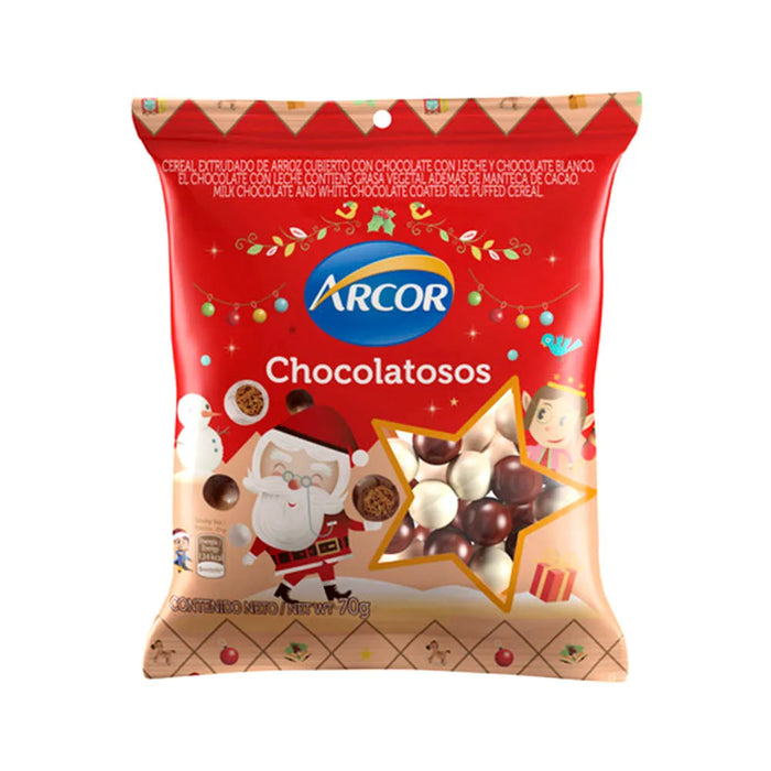 Arcor Chocolatosos Crunchy Cereal Balls with Milk Chocolate & White Chocolate Coating, 70 g / 2.5 oz