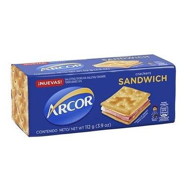 Arcor Galletitas de Agua Sandwich Crackers Water Cookies, 112 g / 3,9 oz (embalagem com 3) 