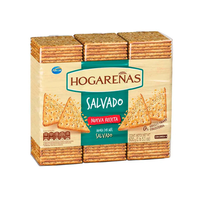 Arcor Hogareñas Galletitas Salvado Wholegrain Cereal Crackers With brand 600 g / 1.32 lb