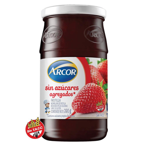 Arcor Mermelada de Frutilla Sin Azúcares Light Strawberry Jam No Sugar Added, 390 g / 13.75 oz