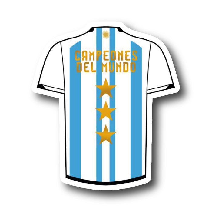 Argentina 3-Star Jersey Stickers: Premium 6cm UV-Resistant Decals for Fans – High-Quality Calcos