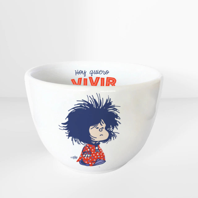 Argentinian Comic Ceramic Bowl - Mafalda Despeinada | Serigraphy Print