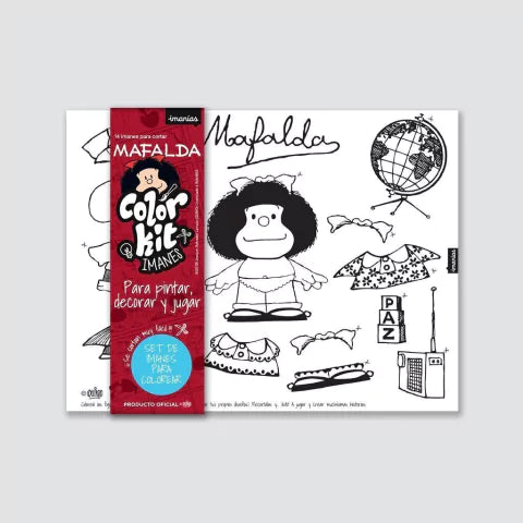 Argentinian Comic Coloring Kit - Mafalda | Color, Cut, and Play Fun - 27.5 cm x 20 cm