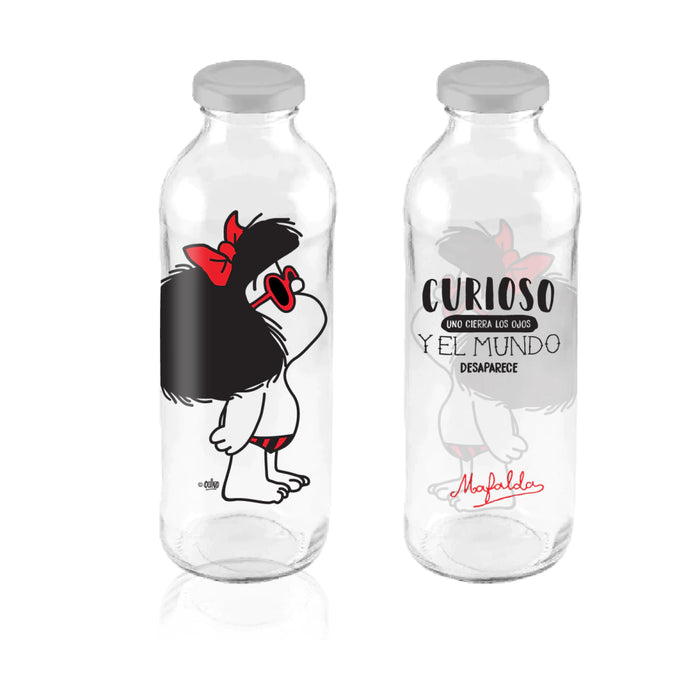 Argentinian Comic Glass Bottle - Mafalda Playa | 500 ml