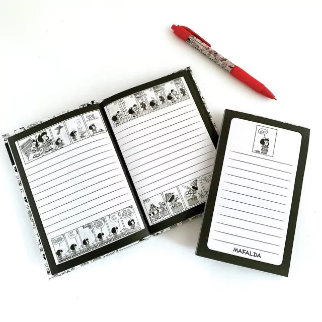 Argentinian Comic Kit - Mafalda Gris | Notebook + Notepad Set with Pen