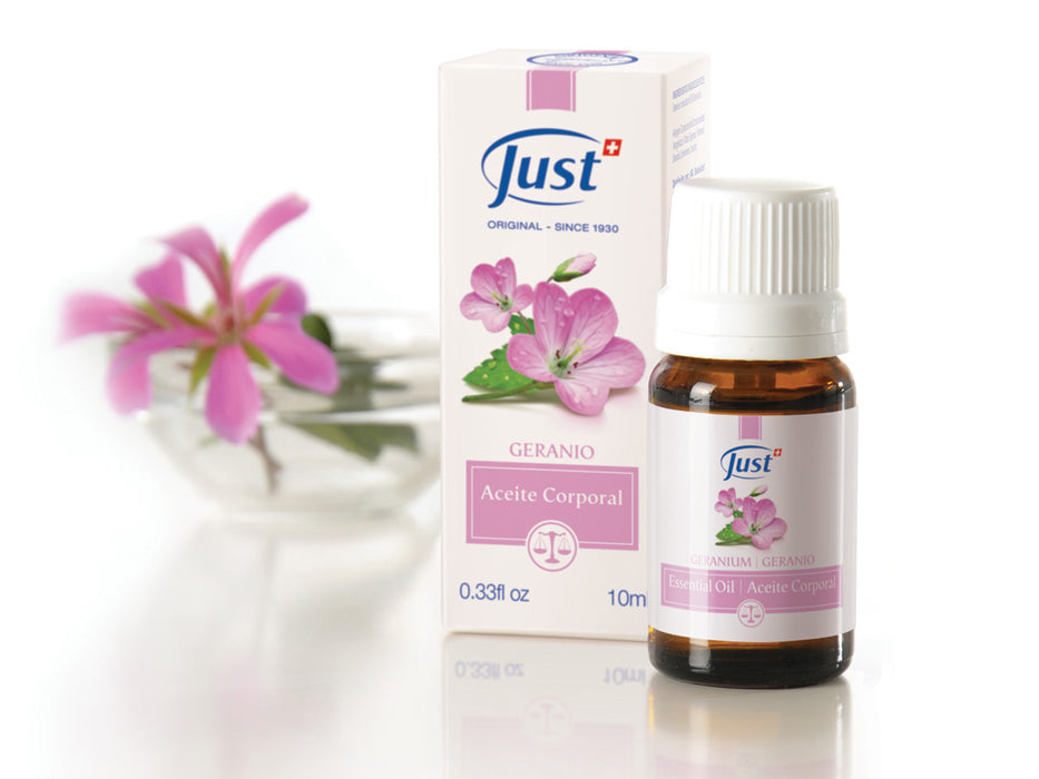 Just | Aroma Frutal Geranium Essential Oil for Women | Dermatologically Tested - Organic Beauty | 10 ml / 0.33 fl oz