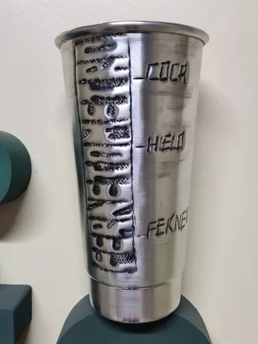 Artisan-Crafted 1.3-Liter AFA Cincelado Vaso Fernetómetro for Authentic Drinks