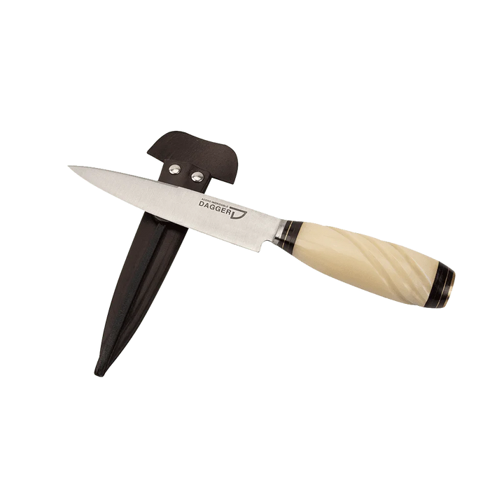 Artisanal Argentine Tradition Knife - Stainless Steel & Bone Handle | Inspired by Argentina's Heritage | Includes leather scabbard