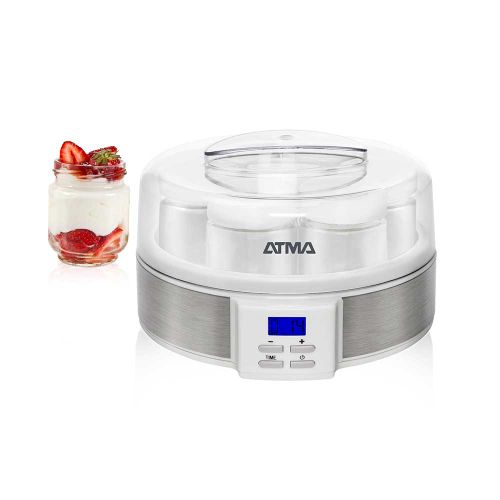 Atma YM3010P Yogurt Maker with LCD Display, Auto Shut-Off, Digital Timer, 7 Glass Jars - 220 V