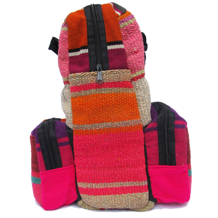 Authentic Argentinean Style: Multicolor Fabric Yerba Mate Bag with Front & Side Pockets
