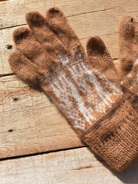 Authentic Humahuaca Wool Gloves - Handcrafted from Northern Argentina's Finest Alpaca Wool (Brown)