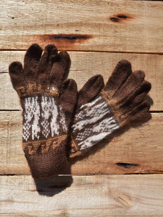 Authentic Humahuaca Wool Gloves - Handcrafted from Northern Argentina's Finest Alpaca Wool (Dark Brown)