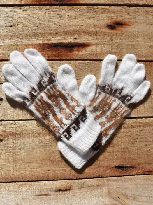 Authentic Humahuaca Wool Gloves - Handcrafted from Northern Argentina's Finest Alpaca Wool (White)