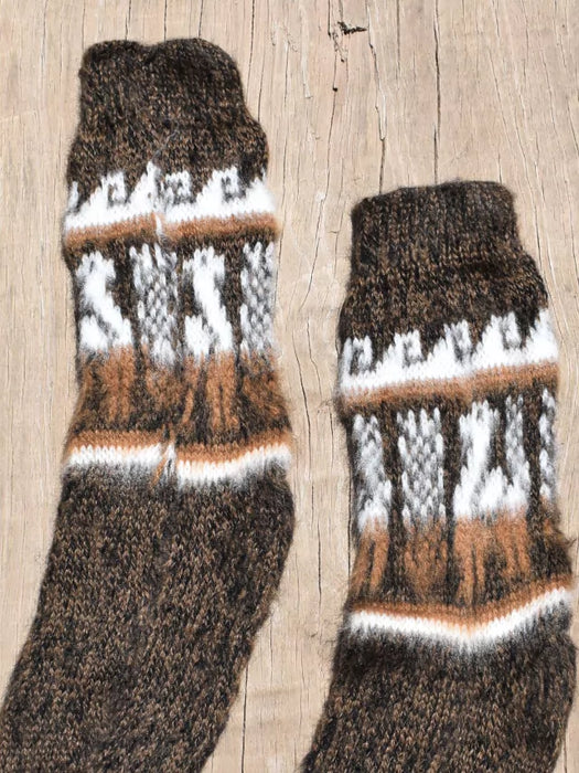 Authentic North Alpaca Wool Short Socks from Humahuaca, Jujuy - Traditional Northern Style