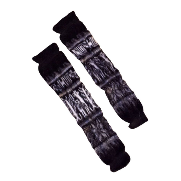 Authentic Northen Wool Leg Warmers Polainas Handcrafted in Humahuaca, Jujuy - Cozy Tejido Knit for Warmth and Style (Black)