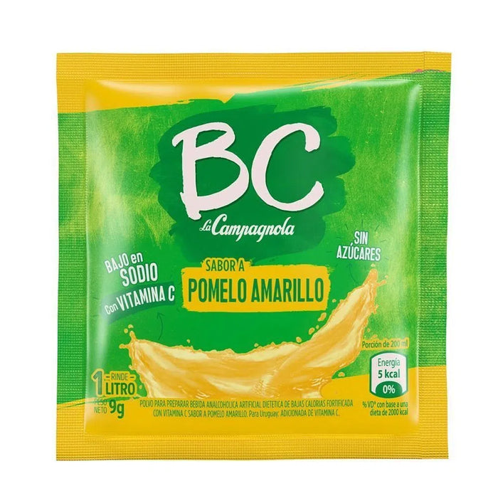 BC Jugo en Polvo Pomelo Amarillo Powdered Juice Yellow Grapefruit Flavor - Sugar Free & Low Sodium, 9 g / 0.31 oz pouch (box of 18)