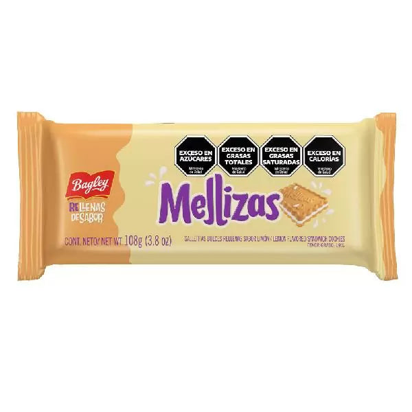 Bagley Galletitas Mellizas Lemon Flavored Sandwich Cookies, 108 g / 3.80 oz (pack of 3)