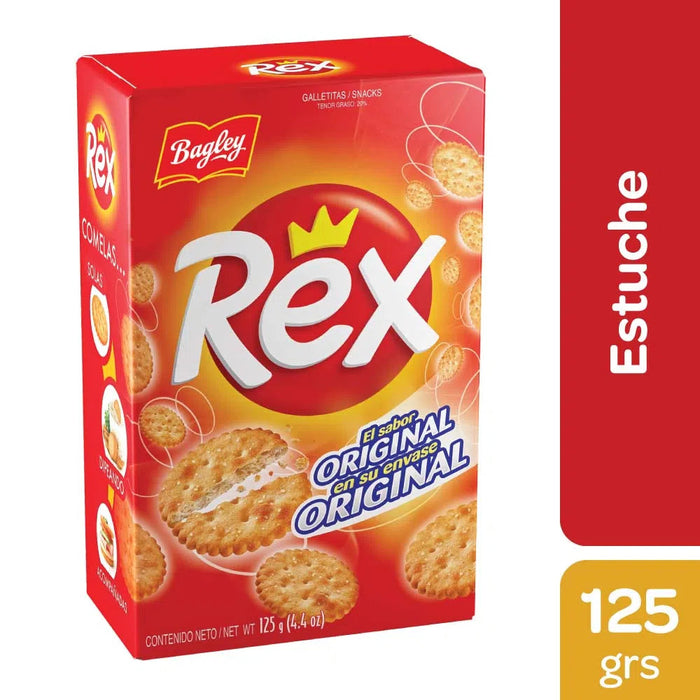 Bagley Rex Cheese Snack Crackers Original Flavor Gear Shape, 125 g / 4,4 oz (pacote com 3) 