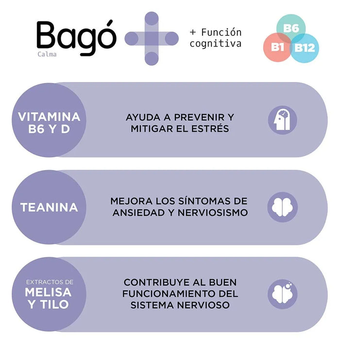 Bagó | Calm Dietary Supplement - 30 Tablets with Vitamin B6 and D3