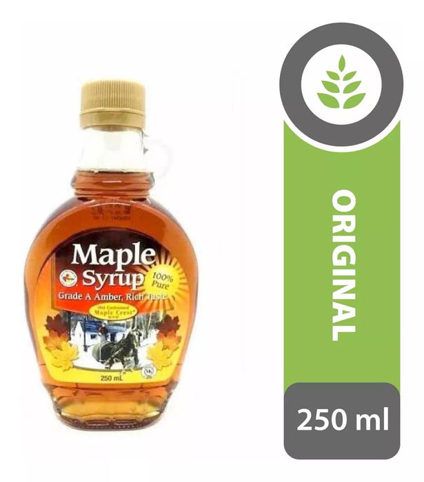 Bernard Arce Maple Syrup Glass Bottle Jarabe de Arce 100% Pure, 250 ml / 8.45 fl oz