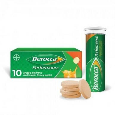 Berocca Performance Dietary Supplement with Vitamins, Calcium & Magnesium Contributes To Mental and Physical Performance & Reduction of Fatigue Orange Flavor (10 effervescent tablets)